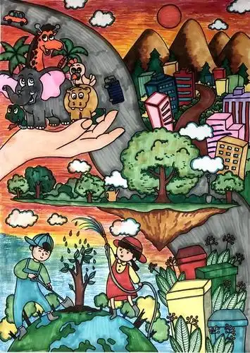 《绿水青山》 段宏欣 10岁.jpg