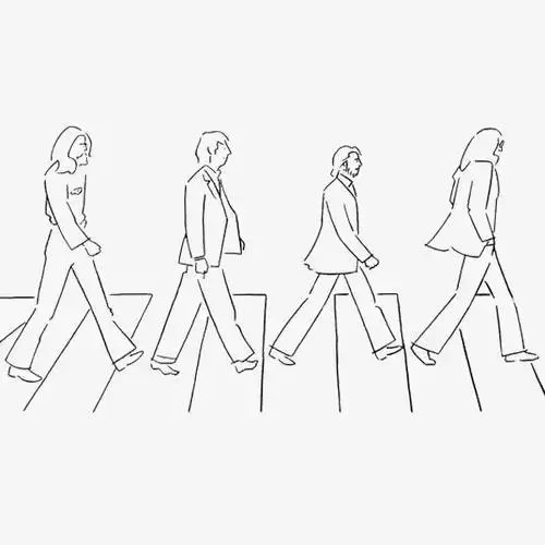 一群人行走的背影简笔画