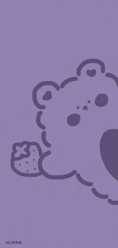 紫色简洁可爱简笔画手绘壁纸