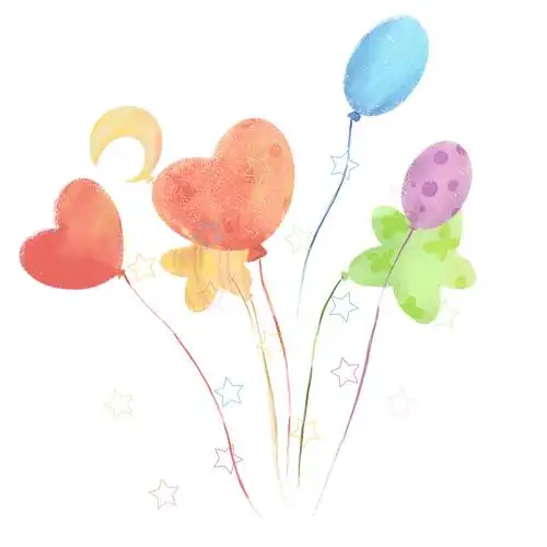 彩色卡通派对气球元素gif动态图