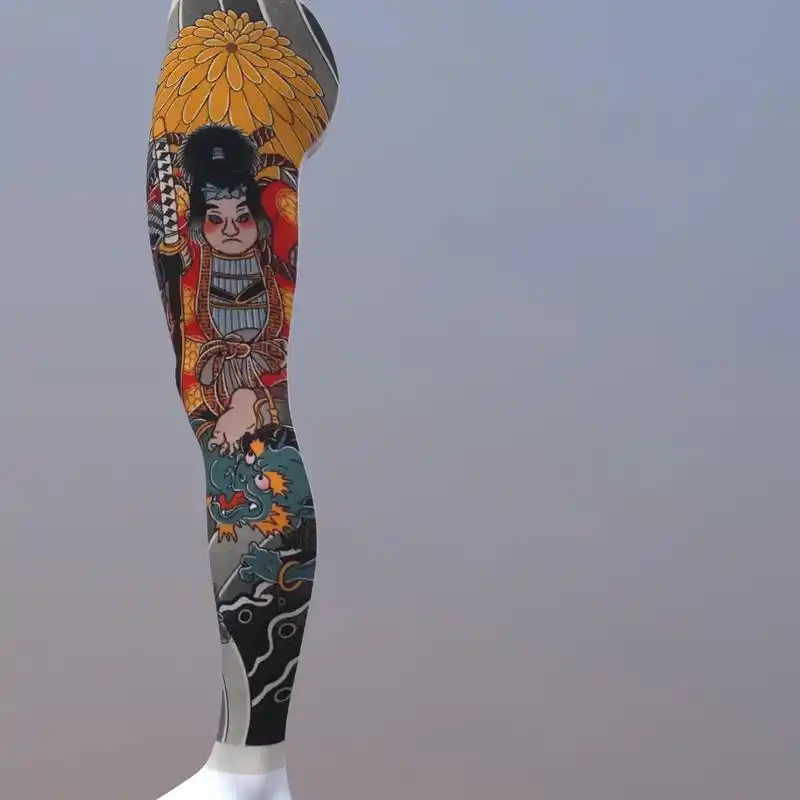 花腿手稿分享.#日式老传统 #纹身师日常 #原创设计 周年店 - 抖音