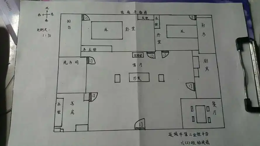 实验中学六年级 "疫情中的玩转数学"主题实践活动——绘制家庭平面图