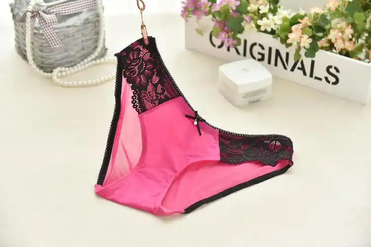 新品性感女士内裤 丝滑冰丝蕾丝网纱透明三角裤 批发 k6008