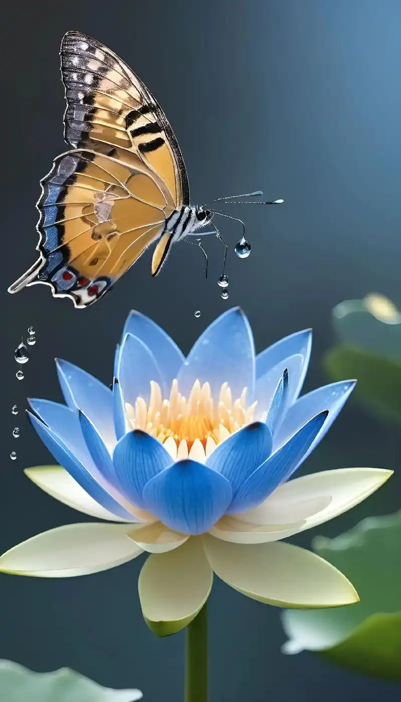 缤纷诗意,荷莫愿你花开, 在那个温柔的转身间, 与蝴蝶飞舞相 - 抖音