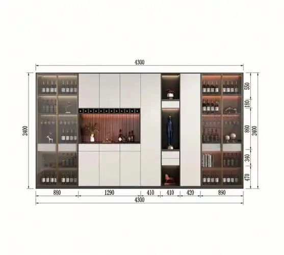 收纳率超高的酒柜尺寸设计合集