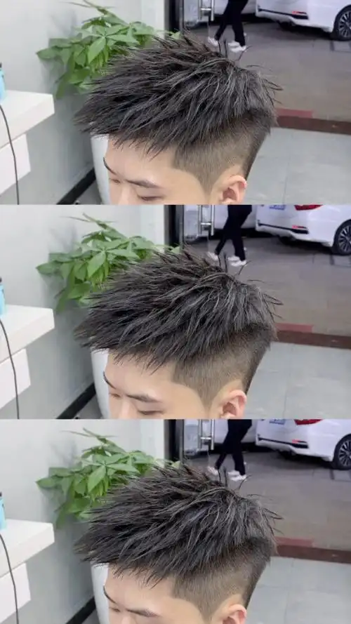 男生夏季短发钢夹烫