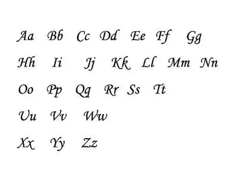26个英文字母花体字写法,也不要太花,类似于图片中的.(我也不知这算不