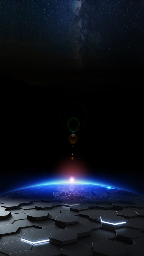 黑色科技多边形立体炫光h5