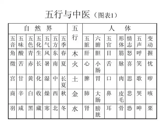 五行与中医(图表1)ppt