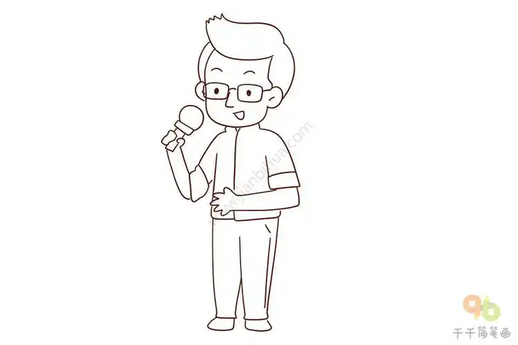 如何画记者简笔画图片