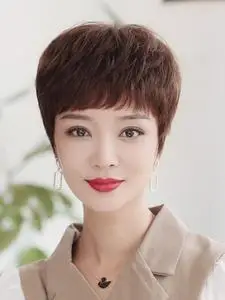 金品家具工厂店淘宝真发假发女短发短卷发自然中年女士中长发发型