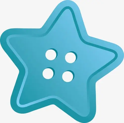 蓝色卡通五角星纽扣