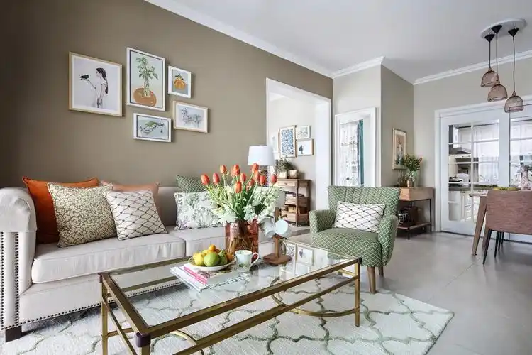 临沧金桔苑简欧风格装修设计案例91平米实景效果图