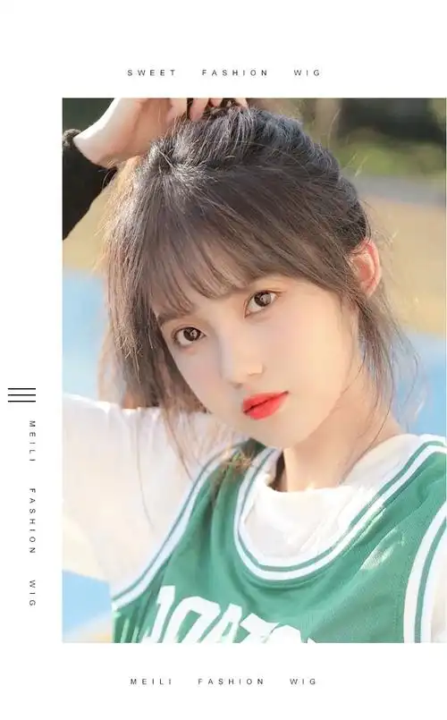 空气刘海假发片假发女齐刘海真发假刘海贴片自然学生汉服薄隐形 无