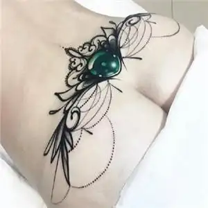 个性纹身女头像最适合女生的宝石纹身图案