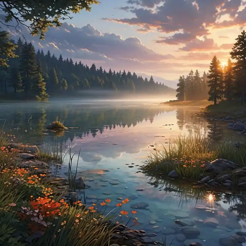 2020好运微信头像93阳光湖泊美景入画