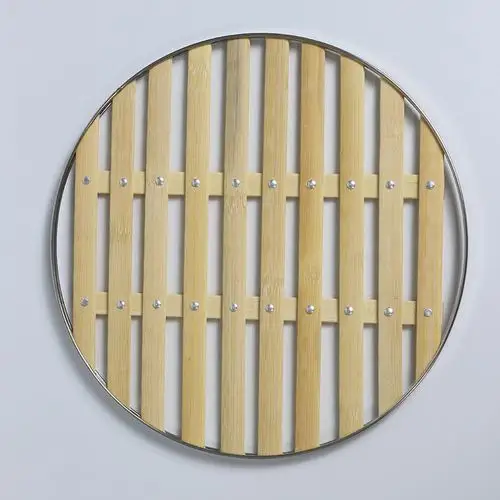 不锈钢包边竹篦子竹蒸片 厨房家用竹蒸笼蒸格柳丁竹篦子 厂家批发