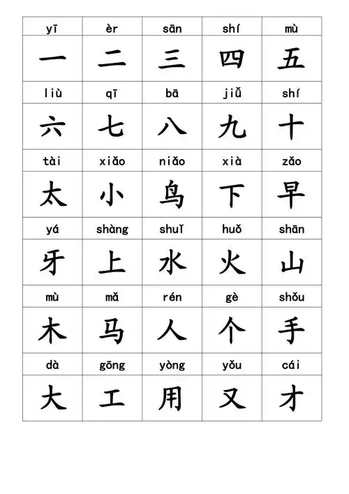 小孩一年级生字表带拼音字大