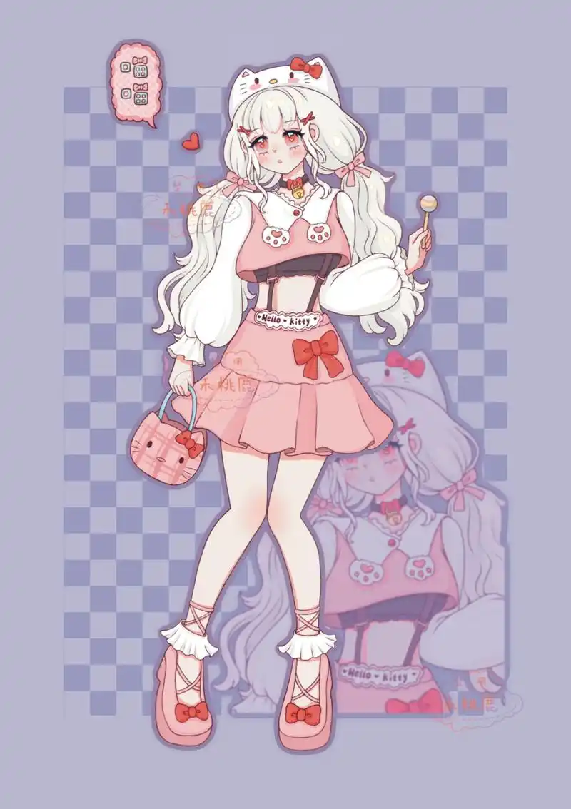 原创贴纸 | 凯蒂猫拟人画好啦 玉桂狗77 毛毯熊77 库洛米77 美