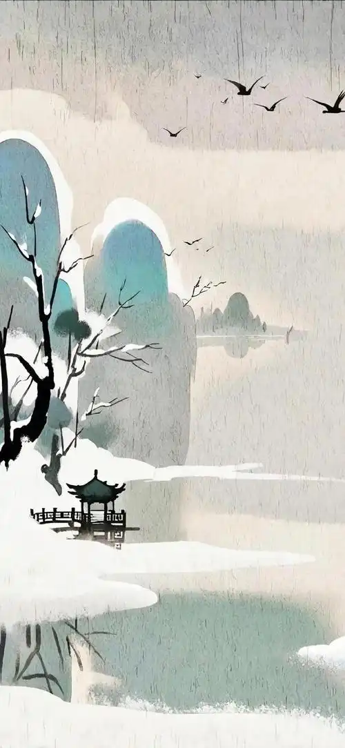 一期山水画壁纸好有意境美
