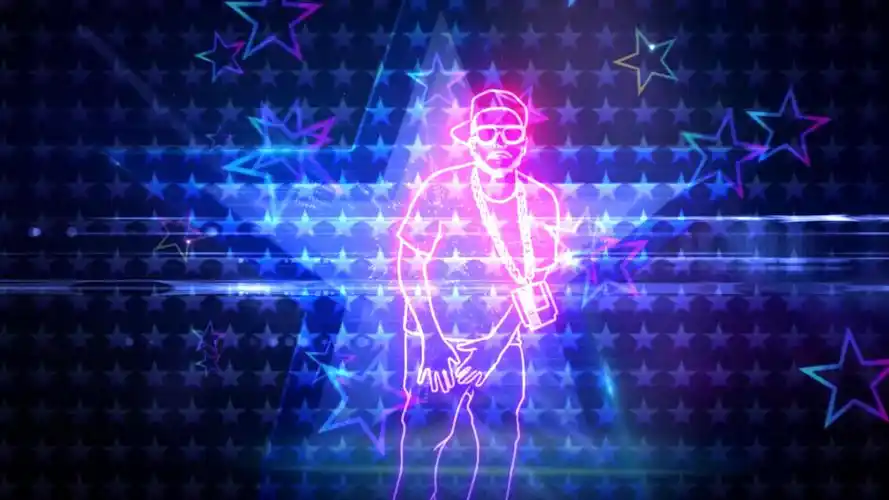 4k动感说唱人物rap说唱舞台背景