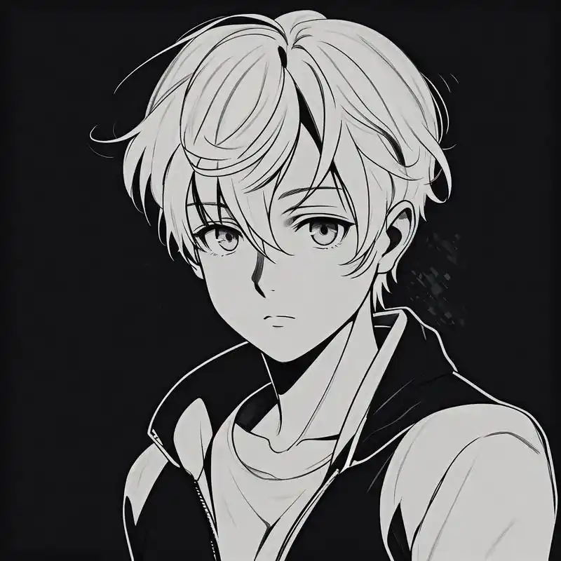 男生黑白素描头像,太帅了99