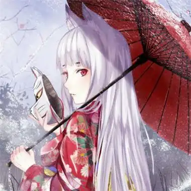 古风红衣女撑伞头像,动漫头像图片