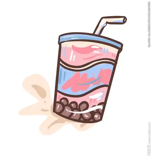 手绘卡通奶茶