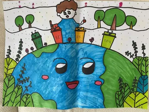 人人参与勇 写美篇胜利胜采小学六一儿童节"垃圾分类宣传画评选"结果