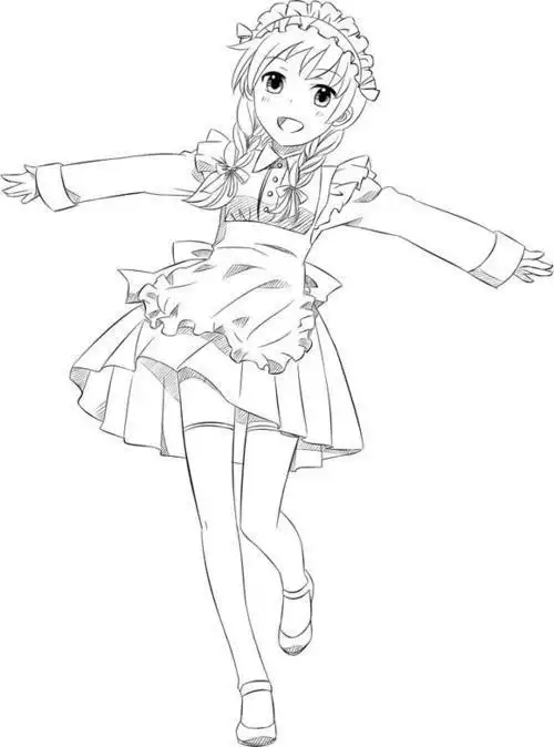 手绘时尚卡通女头像动漫人物背影简笔画漫画人物图片简笔画少女全身