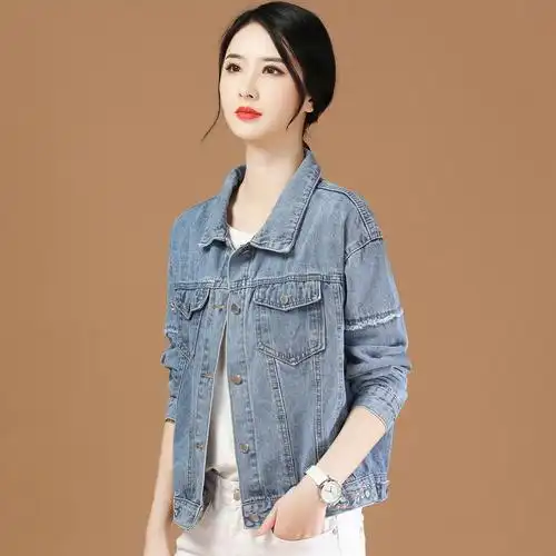 秋装上新长袖宽松休闲短款外套女2020年初秋新款百搭牛仔夹克上衣