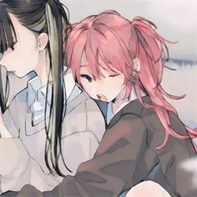 二人日系动漫可爱好看的闺蜜头像 ins风日系稀有的姐妹头像图片_女生