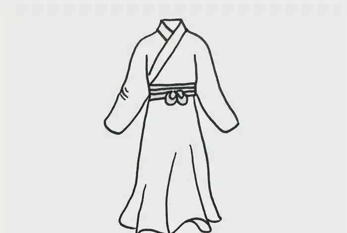 古代最美丽的裙子简笔画教程古装衣服简笔画步骤刺绣花简笔画视频教程