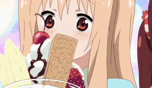 干物妹小埋动漫土间埋日本萌妹子可爱吃货gif动图_动态图_表情包下载