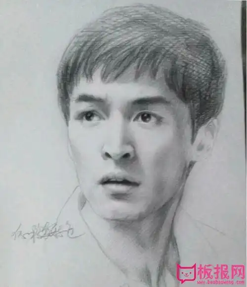 胡歌素描人物头像,素描头像图片大全