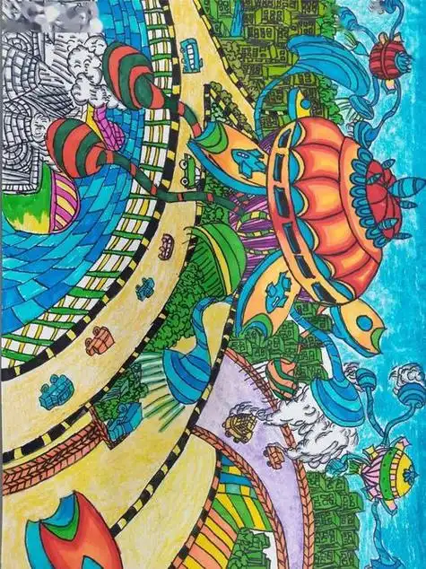 儿童科学幻想绘画 儿童科学幻想绘画作品一等奖