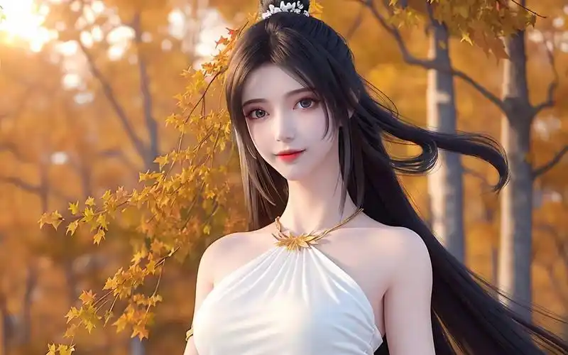 国漫女神4k高清壁纸:珍藏已久的白裙魔女,这不比月婵更有吸引力?