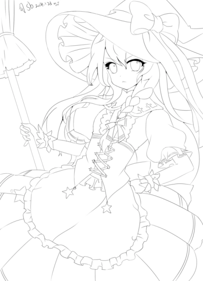 线稿 动漫 黑白素材 插画橡皮章手帐【果冻】