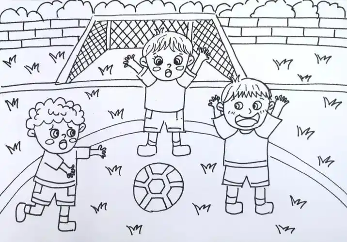 体育课绘画手工制作幼儿园教程美术线描创意美术简笔画儿童