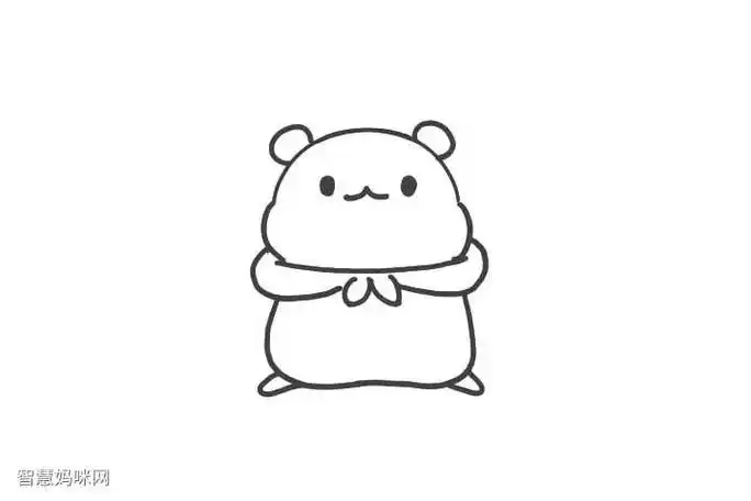 呆萌的小仓鼠卡通简笔画