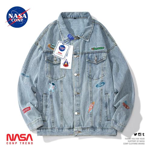 nasa conp联名易烊千玺同款刺绣牛仔外套宽松休闲衣服外套春季款