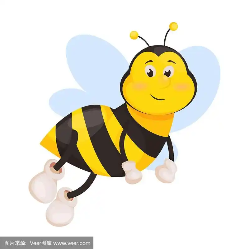 蜜蜂卡通可爱的蜜蜂昆虫载体插图孤立的自然黄色动物养蜂,嗡嗡的性格