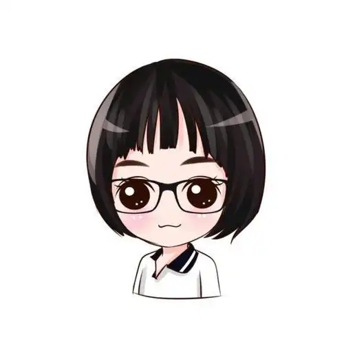 卡通头像戴眼镜女生唯美可爱
