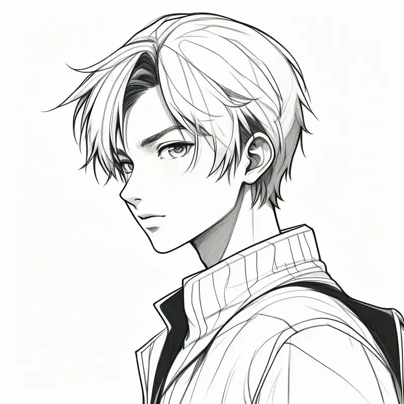 96动漫男生帅气头像素描集90 探索二次元的世界,发现那些帅气的