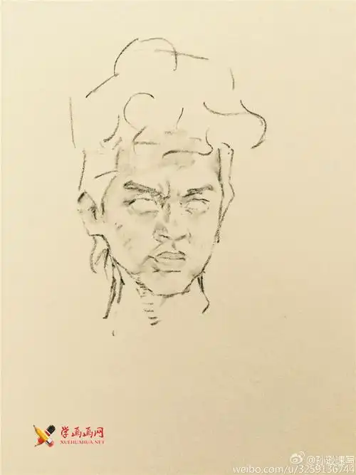 恶棍天使邓超速写步骤__速写教程_速写图片_速写入门_学画画网_国内最