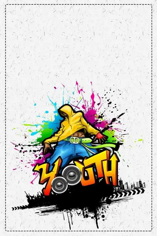 创意涂鸦时尚街舞俱乐部设计海报背景免抠素材免费下载_觅元素51yuan