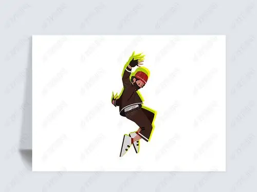 手绘卡通酷炫街舞人物png免扣素材