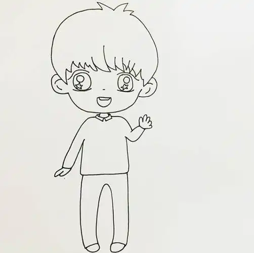 帅气小男孩简笔画怎么画简单又漂亮