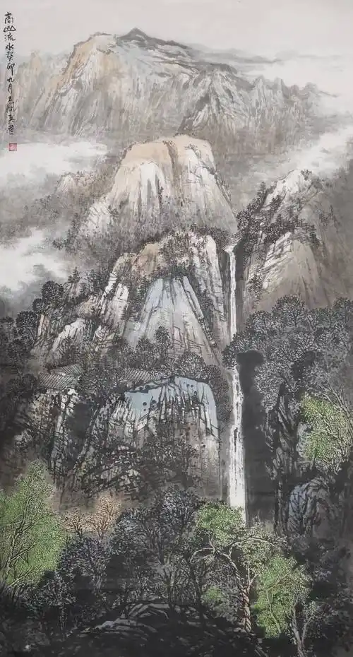 王关兵先生中国山水画《高山流水》赏析_大自然_深谷_内涵