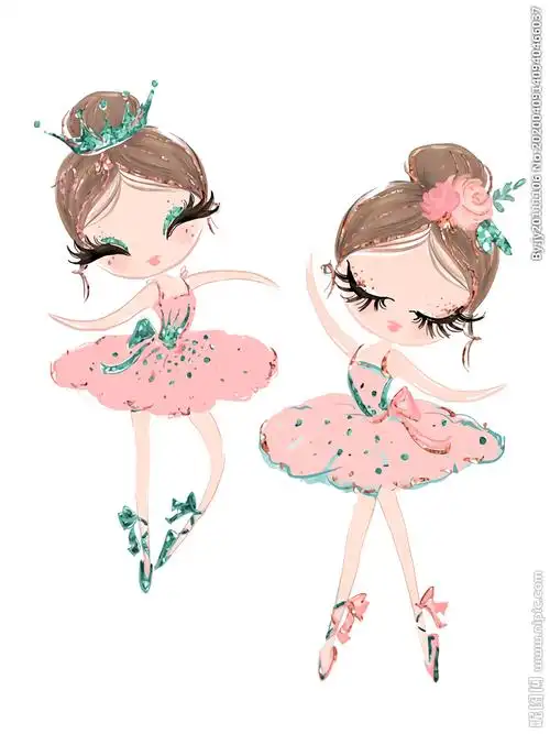 卡通芭蕾舞女孩图片